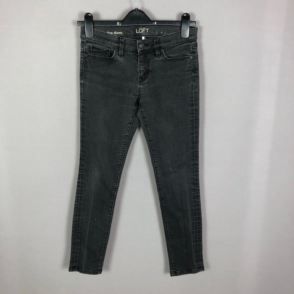 LOFT Women's Dark GRay Modern Skinny Ankle Jeans Size 26W